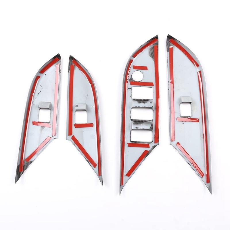 A87Q-Car Door Armrest Window Switch Panel Cover Trim for Toyota Hilux 2015 2016 2017 2018 (ABS Carbon Fiber)