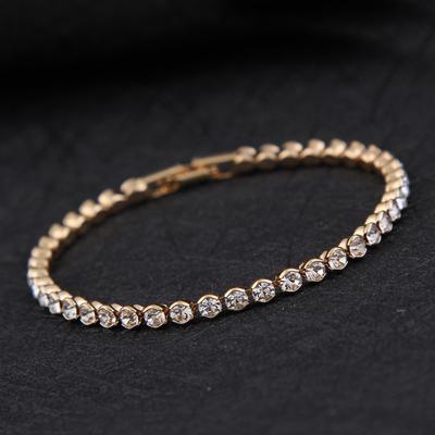 Simple Round Claw Chain Inlaid Zircon Bracelet For Women