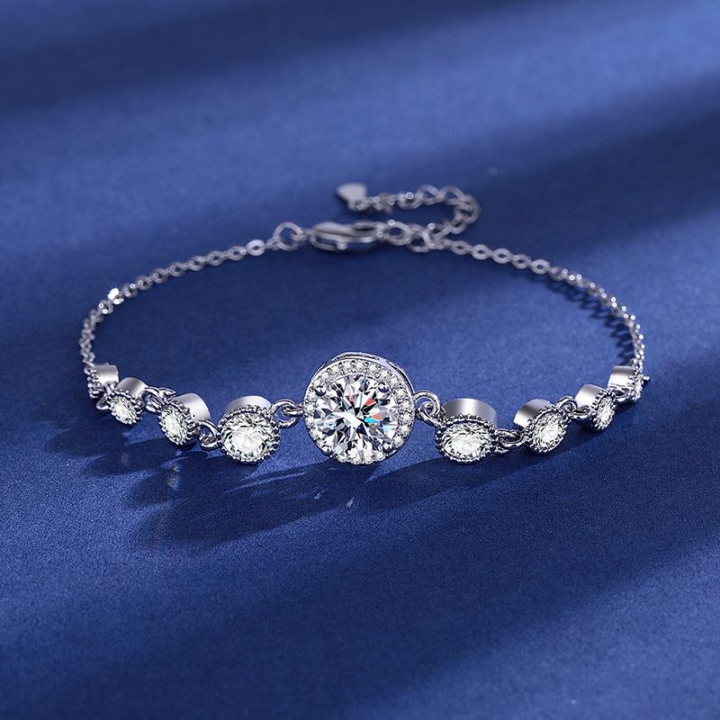 Zwei Karat Prinzessschliff Simulierter Moissanit Armband - Vielseitiger Damen-Beadschmuck