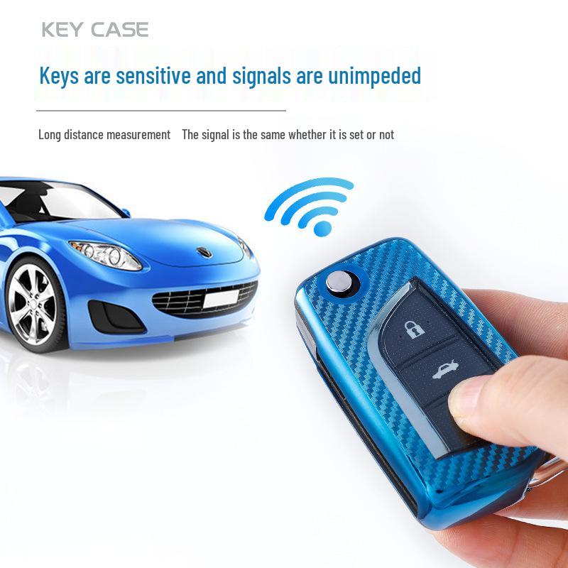Toyota RAV4 2020 Key Case: Carbon Fiber Full Coverage with Personalized Shell & Buckle