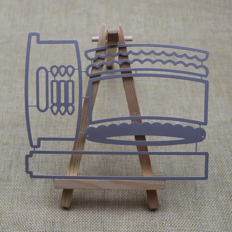 Birthday Cake Frame Metal Silvery Stencil Embossing Cutting Dies For Diy Scrapbooking Paper Album Cards Making