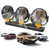 3 Head Automotive Air Fan 2 Speeds Portable Car Air Fan 360° Adjustable Auto Air Circulation Fan for Vehicles RVs SUVs