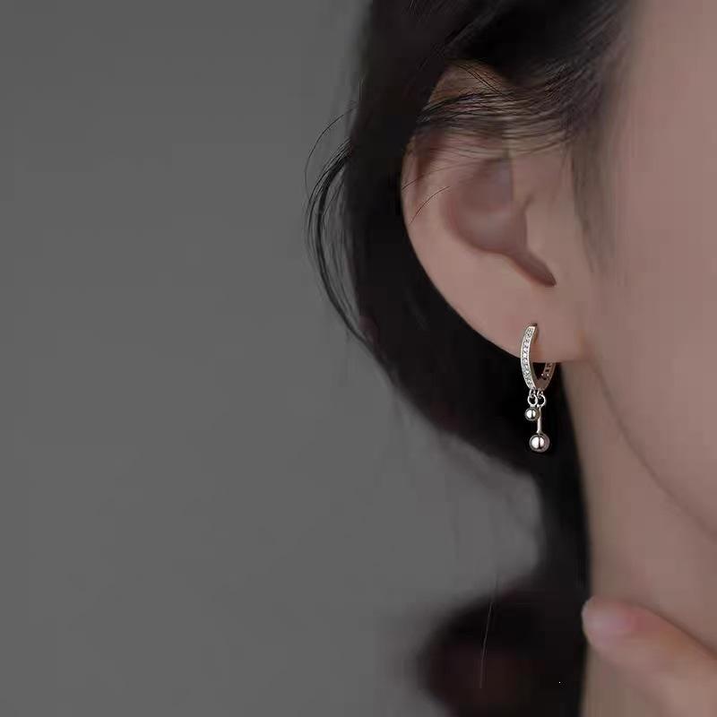 925 Sterling Silver Double Ball Stud Earrings - 2024 High-End Light Luxury for Women