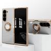 For Samsung Galaxy Z Fold5 5G Case Precise Cutouts 6D Electroplating TPU Phone Cover with Ring Holder