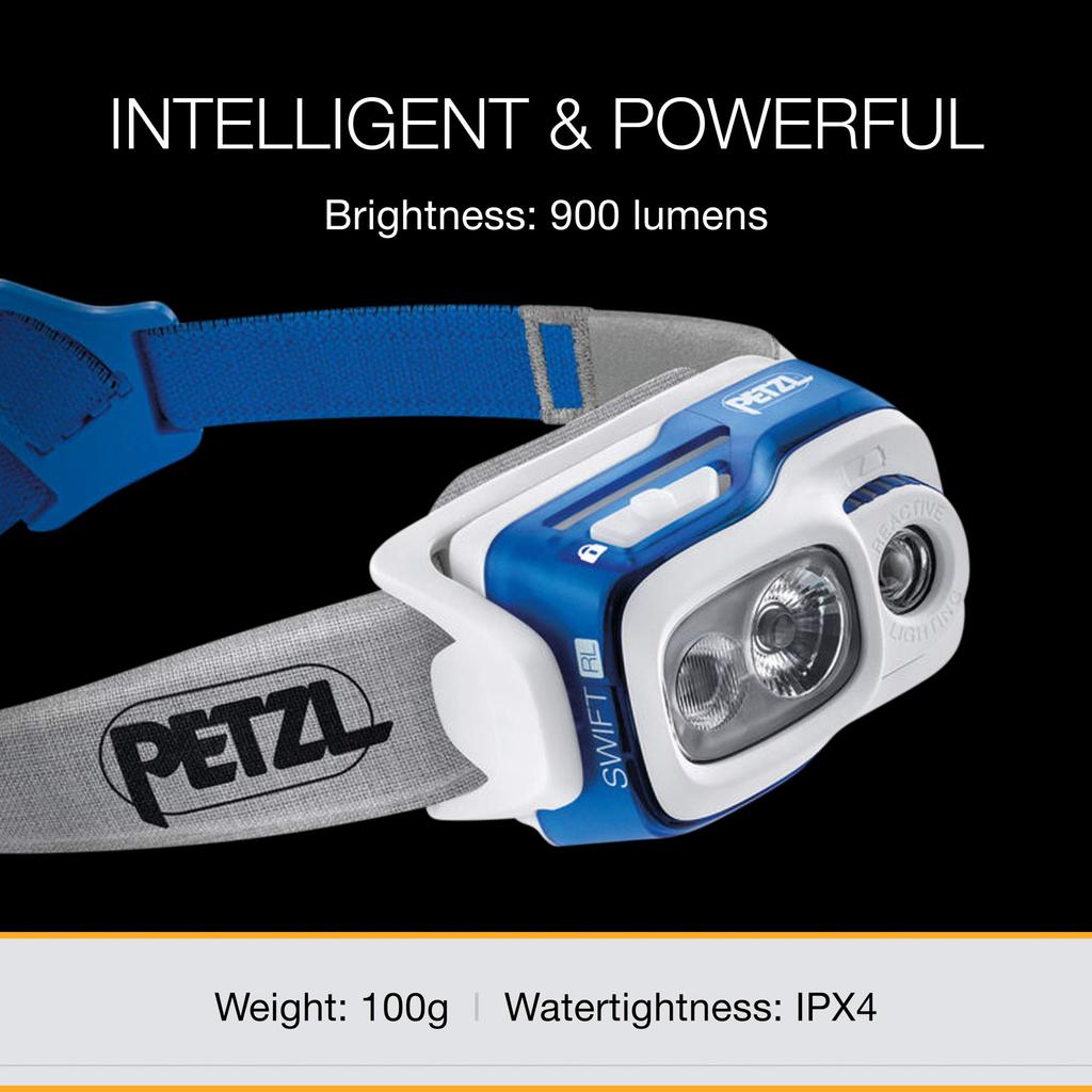 PETZL Swift RL Performance Series Blaue Stirnlampe