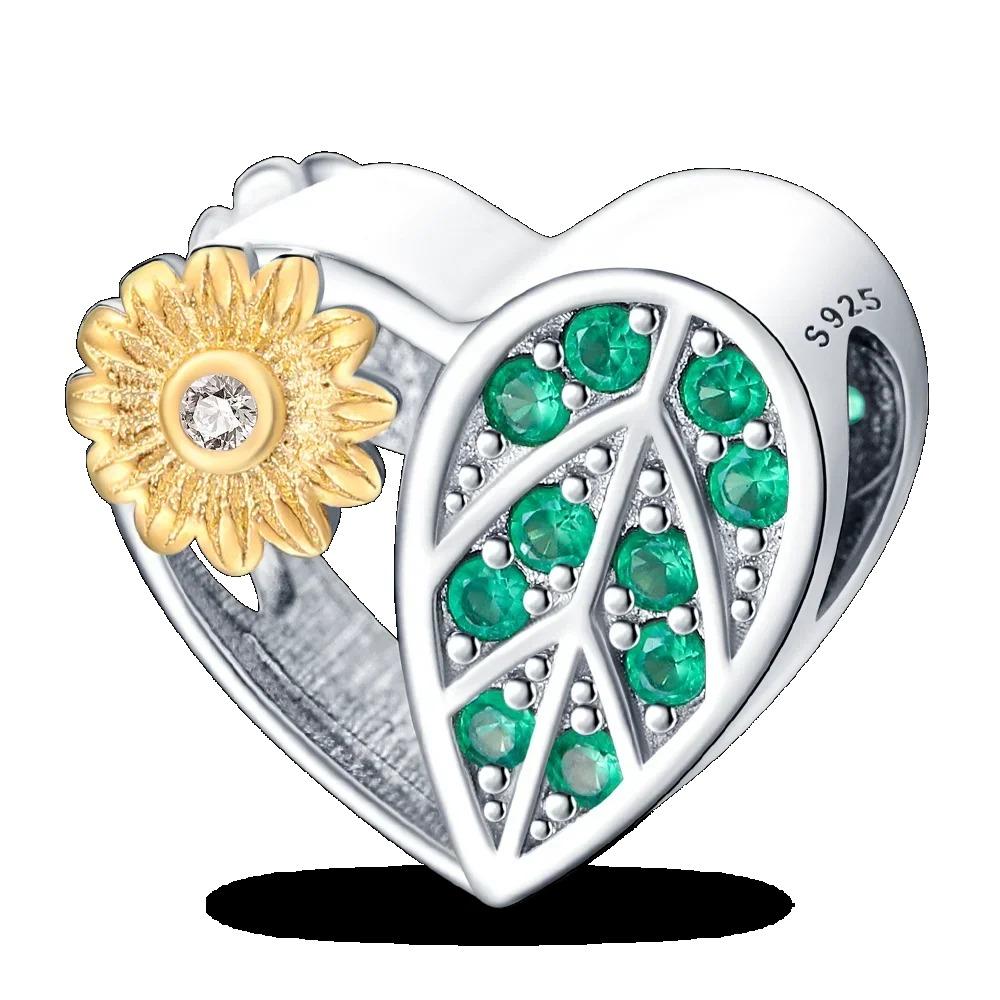 925 Silver Golden Charm Crown Family Tree Safety Chain Hollow Beads for Women DIY Bracelets Jewelry