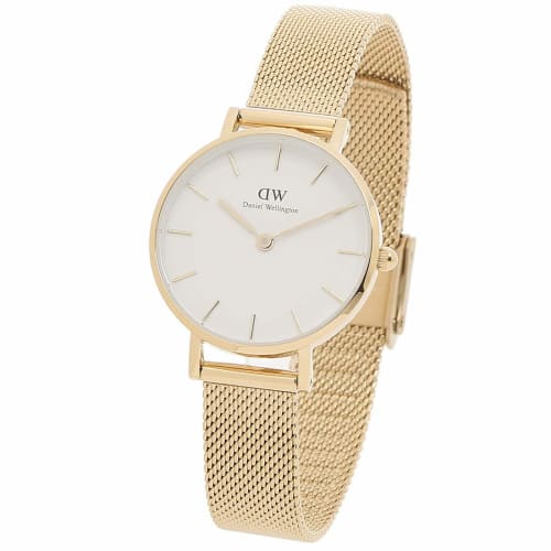 Daniel Wellington Petite Evergold 28mm Quartz Watch for Men and Women, White Gold, DW00100350
