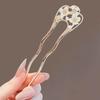 Elegant Flower Hairpin, New Chinese Modern Minimalist Plate Hairpin, 2025 New High-end U-shaped Hairpin.