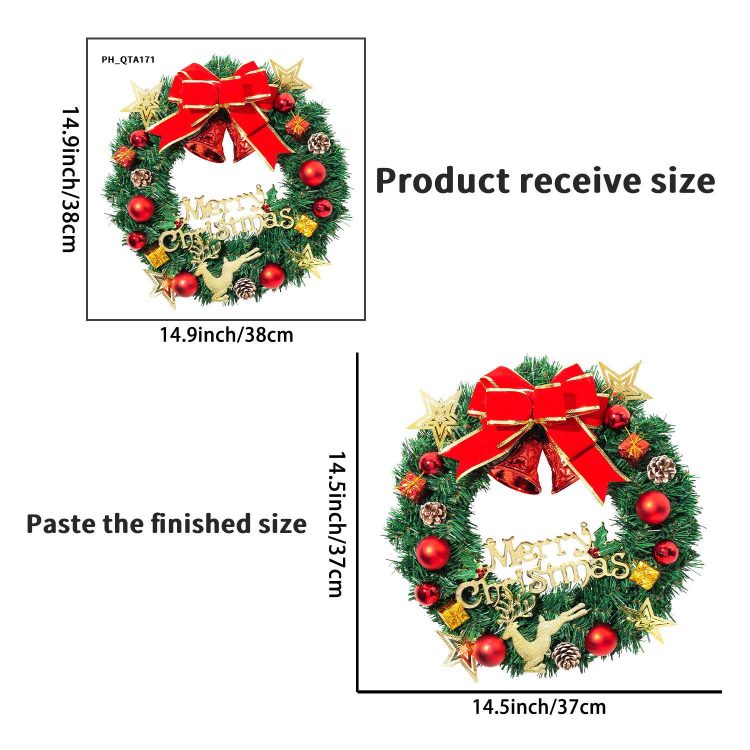 

Рождественские наклейки на стену с венком из сосновых иголок и оленя для украшения дома PH_QTA171 Christmas wreath