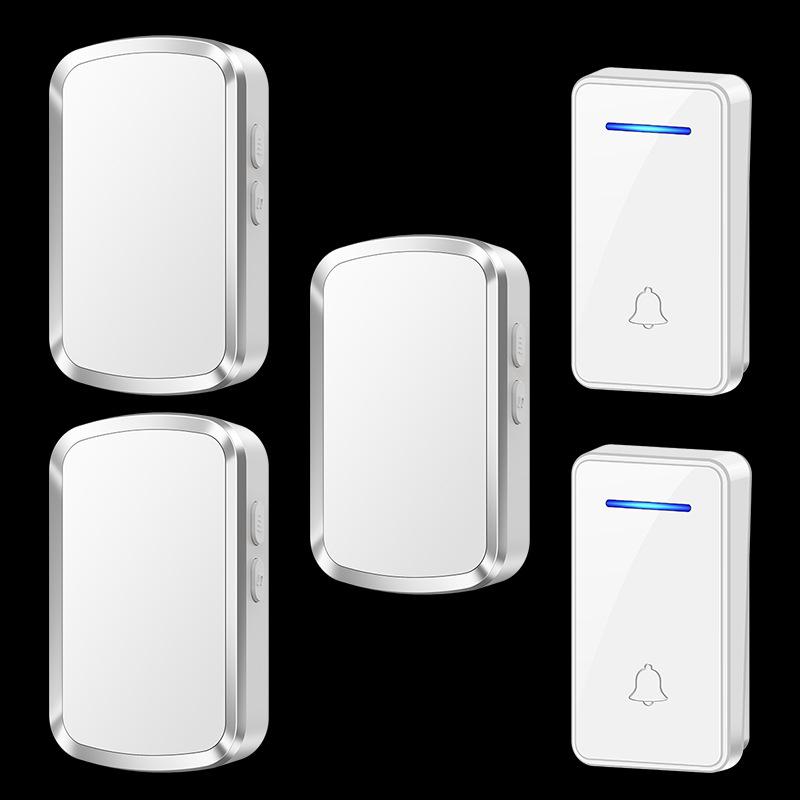Wireless Self-Powered Digital Doorbell with Call Button (No Batteries Required) серебряный