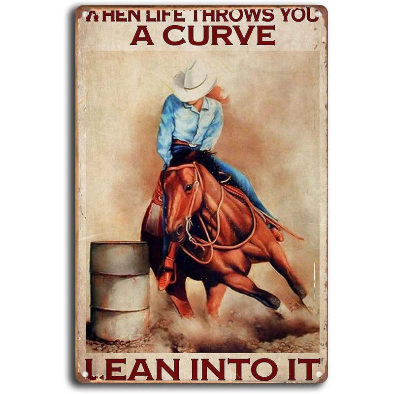 Wild West Cowboy Retro Tin Sign: Vintage American Bar & Restaurant Wall Decor