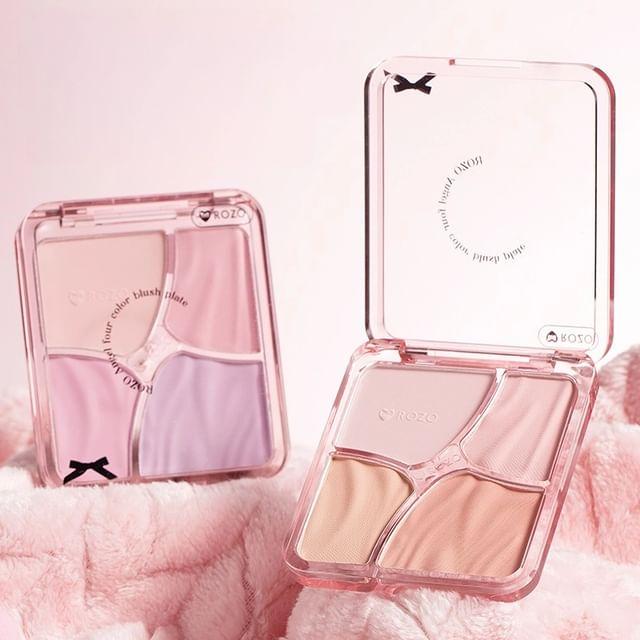 ROZO - Angel Quad Blush Palette - 2 Types Peach Apricot - 7.6g