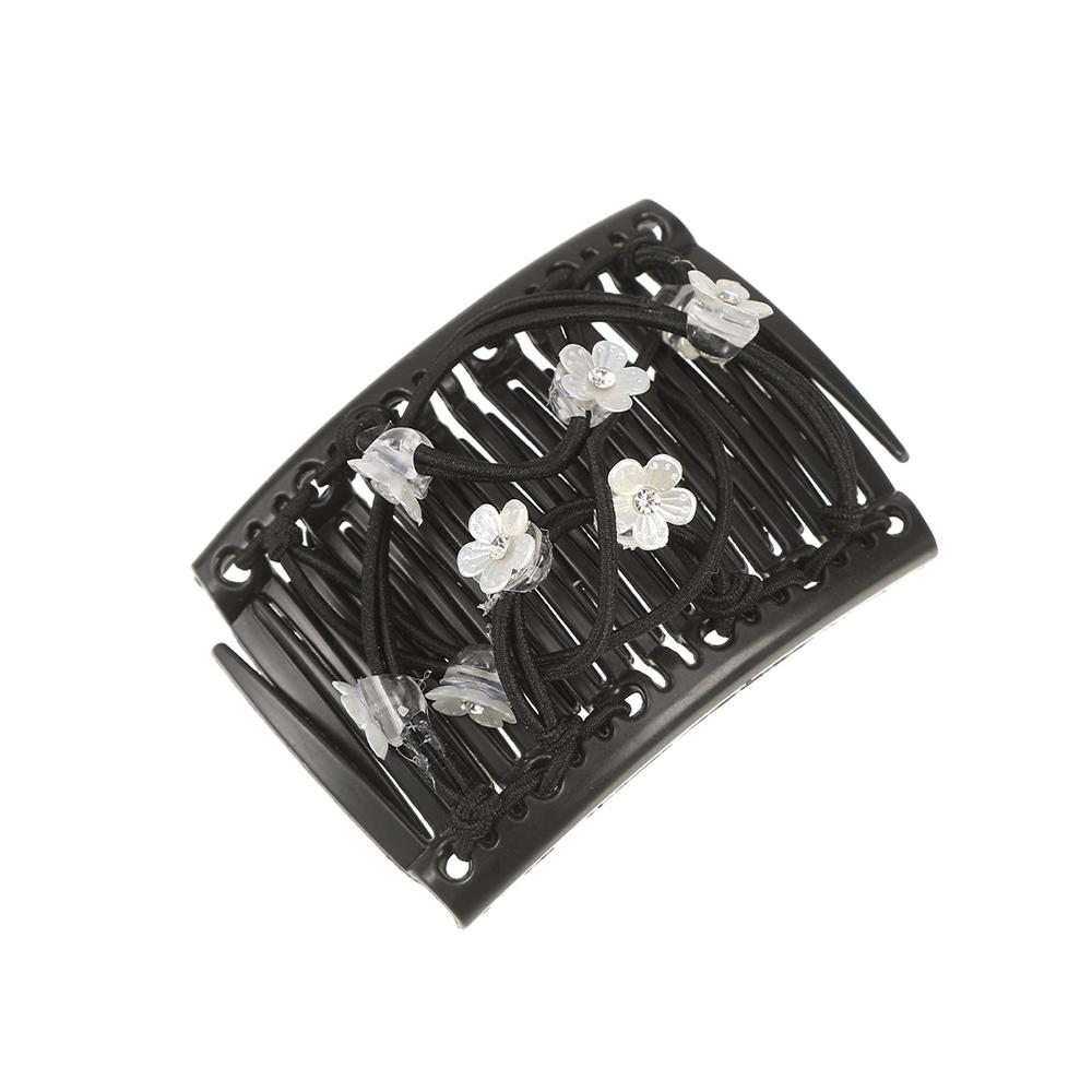 Plastic Flowers Hair Clip Hair Comb Bun Maker Easy Updo Styling Tool with Elastic Design for Women’s Hair Styling