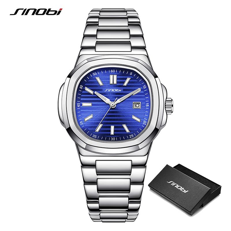 SINOBI Fashion Design Men's Quartz Watches Original Style Mans Wristwatches Business Gifts Clock for Husband,Family,Friend