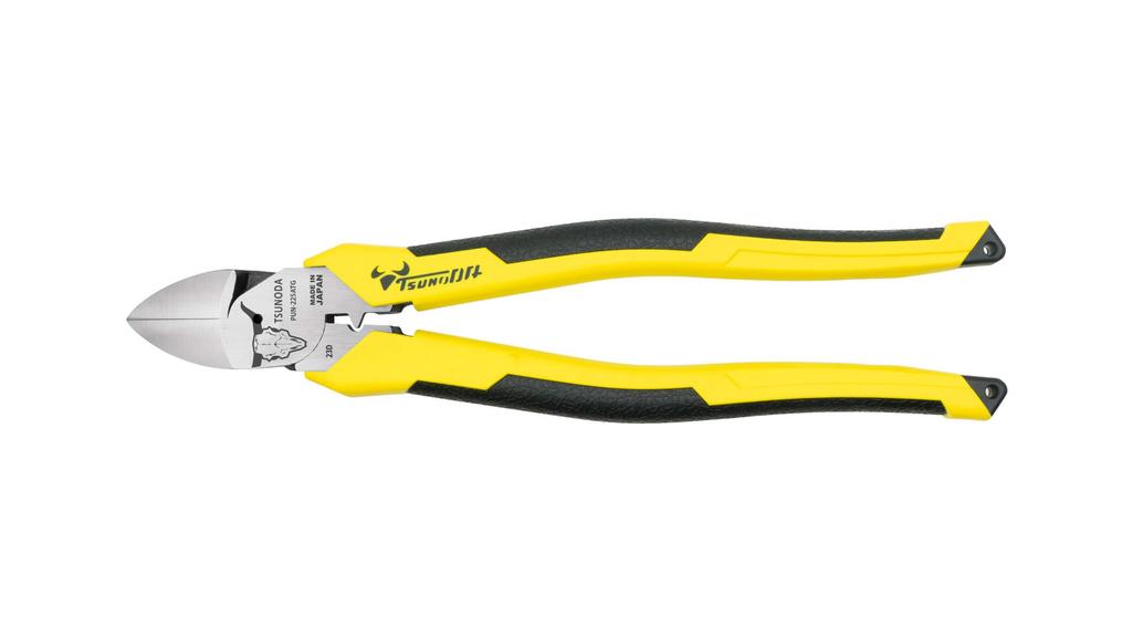 TSUNODA Electric Power Nippers with Crimping Eccentric x 3 Thin-Blade Function, VVF2.6 Cores, 225mm, PUN-225ATG