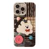 Three-dimensional Button Puppy Cat Apple 17 Mobile Phone Case IPhone 16 Suitable for 14pronax Korean Cartoon 13 Hard