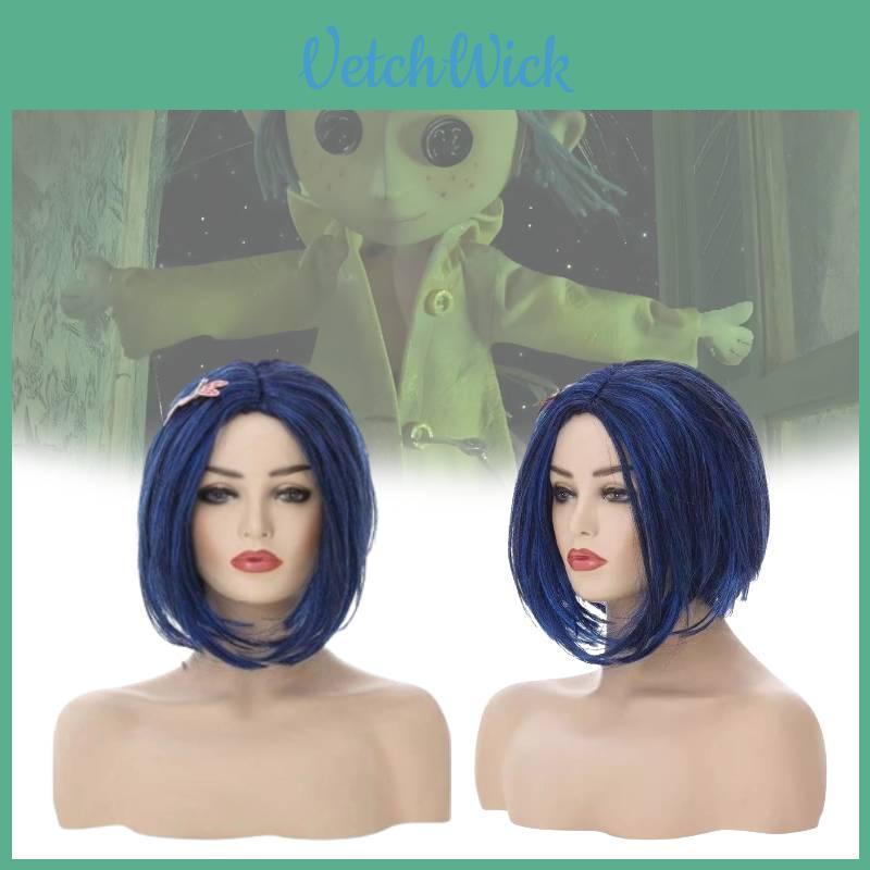 Stunning Deep Blue Cosplay Wig For Halloween Ghost Mom Caroline Style Perfect For Parties