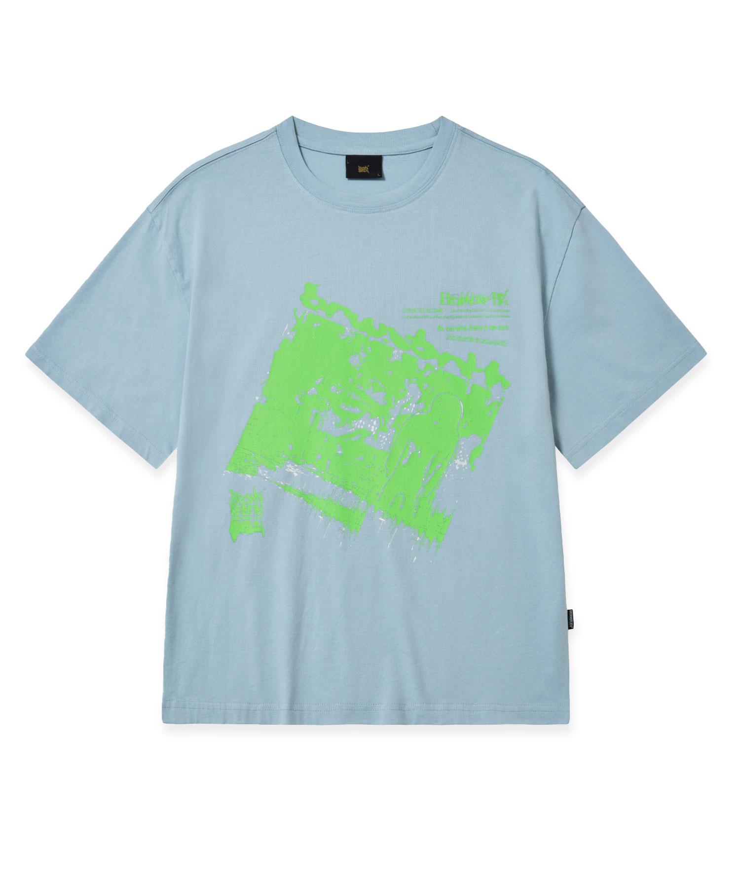 Brown Bless Cursorily Tee - Sky Blue Sky Blue/M
