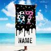 Pink Personalized Name Ice Cream Melt Fun Baseball Beach Towel - Soft & Comfortable,Ideal for Beach Kid Girls Gift,Wholesale