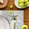 New Linen Placemats Abstract Shell Coral Rectangular Printed Insulation Mats Home Kitchen Dining Room Decorative Table Mats
