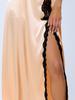 Cheibear Long Lace Cami Satin Maxi XL Women's Pajamas, Nightgown, Dress, Dress, Champagne,