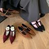 Fashion Bailamos 2024 Autumn Pointed Toe Women Flats Sexy Shallow Slip On Sandals Shoes Fashion Low Heel Ladies Elegant Dress Boat Shoes
