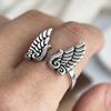 925 Sterling Silver Rings for Women Couple Minimalist Handmade Simple Retro Wing Ring Fine Jewelry Gift Prevent Allergy