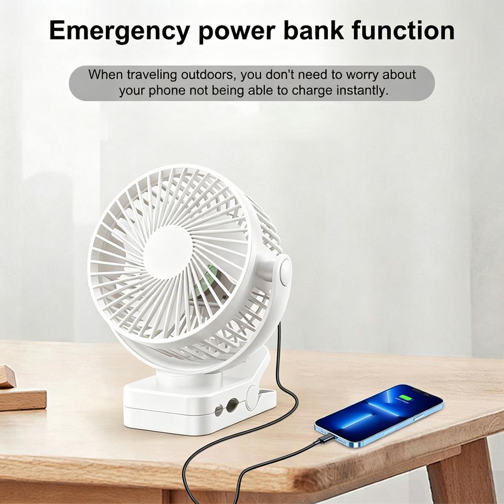 Clip On Fan with Magnetic Base USB Fan 360 degrees Rotation Horizontal and Vertical, 3 Speeds and Quiet Operation, 3