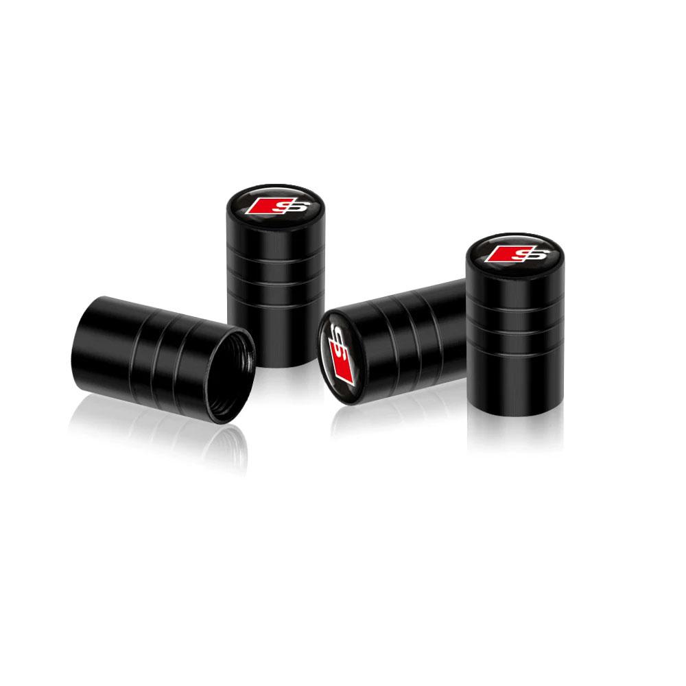 For Audi 8P 4Pcs 3D Metal Wheel Tire Valve Caps Dust-proof Cover For Audi TT A3 Q3 A6 C6 Q5 Q2 A7 RS Sline S5 S4 A4 B9 A5 Q7 Car Accessories