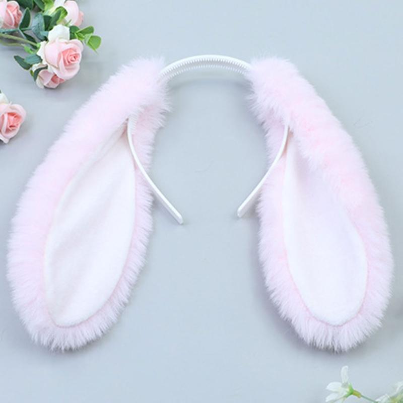 Modisches Stirnband Cartoon Kopfschmuck Plüsch Lange Hasenohren Haarreif Haaraccessoires für Frauen Mädchen Treffen