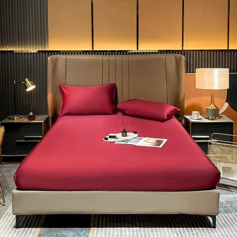 Cearceaf cu elastic din mătase naturală Cearceaf cu elastic din mătase naturală de dud Husă de saltea Mărime personalizată Cearceaf de mătase Cearceaf cu elastic culoare uni