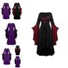 Costume Medievale Rinascimentale da Donna con Maniche Svasate e Gonna Lunga per un Look Classico