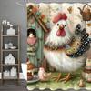 Cute Chick Chick Floral Chicken Nest Shower Curtain, Bathroom Decorative Shower Curtain, Waterproof Shower Curtain with Hooks