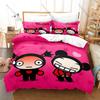 Cool Cartoon Pucca & Garu Bedding Set 3 Piece Lovely Kpop Pattern Duvet Cover Set Single Twin Full Queen King Size Decor