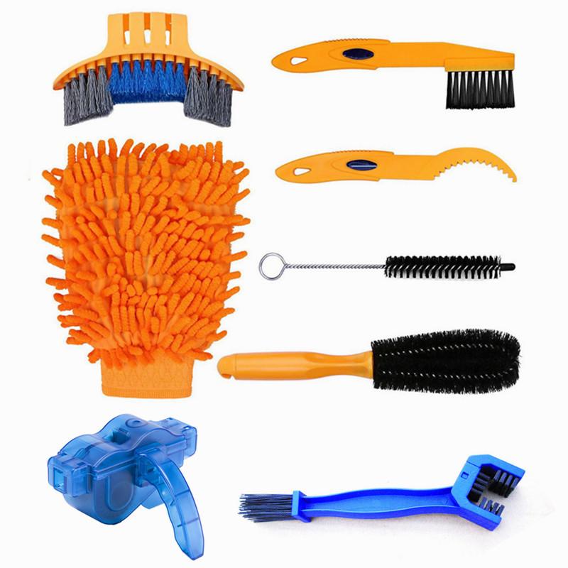 Portable Mountain Bike Chain Cleaner & Maintenance Brush Kit