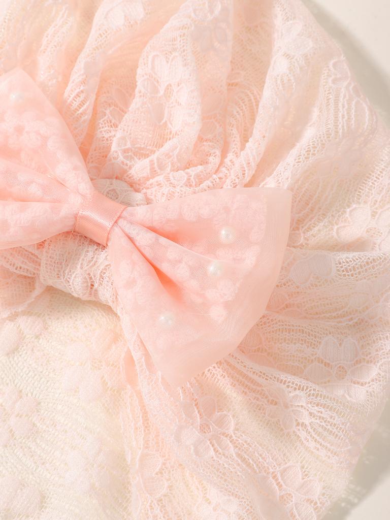 2 Stück Baby Schleife Mütze Socken Set Kleinkind Jungen Mädchen Spitze Druck Schleife Elastische Mütze Turban Einfarbig Weiche Socke Kinder Accessoires