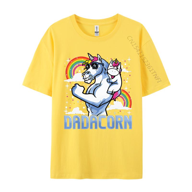 Dadacornunicorn Papa Und Baby Tolles T-Shirt Retro Bedrucktes T-Shirt Anime Vintage T-Shirt Herrenbekleidung