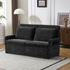 Sofa with Sleep Function Cushions and USB, 3-in-1 Sofa&Couch with 5-Stage Adjustable Backrest, Foldable Sofa Bed with Storage, Chenille, Black