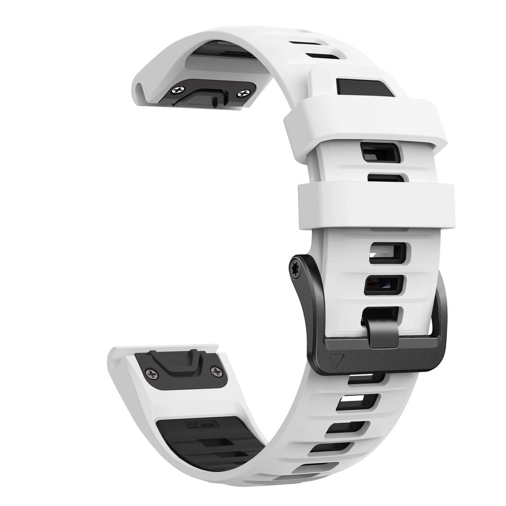 Screw Steel Buckle Silicone Strap For Garmin Fenix 8 7 E 47mm 7X Pro 51mm Epix/6 6X/Instinct 3 50mm 45mm QuickFit 26mm 22mm Band
