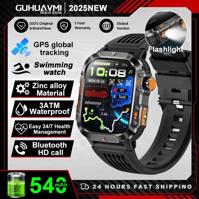New Outdoor Sport GPS Position Smart Watch Men 10ATM Waterproof Compass Altimeter Bluetooth calling Fitness Smart Watch