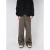 Men Women Straight Fit Cargo Jeans Brown Patchwork Vintage Washed Denim Pants Streetwear Casual Trousers