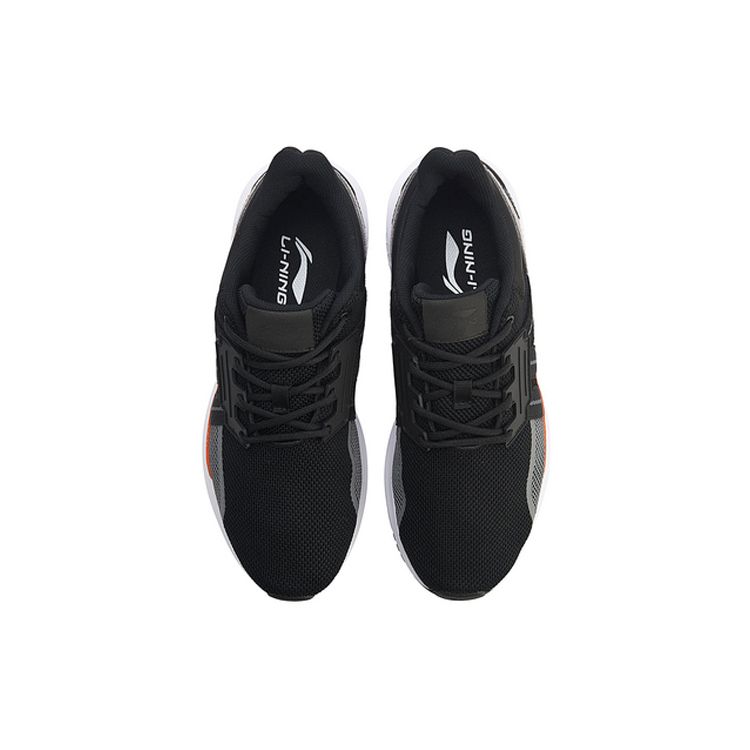 LiNing Qincheng 2 Tecido de Peça Única Casual Esportivo Suporte Tênis de Corrida Cano Baixo Unissex tênis Preto Cinza AGLN197-1