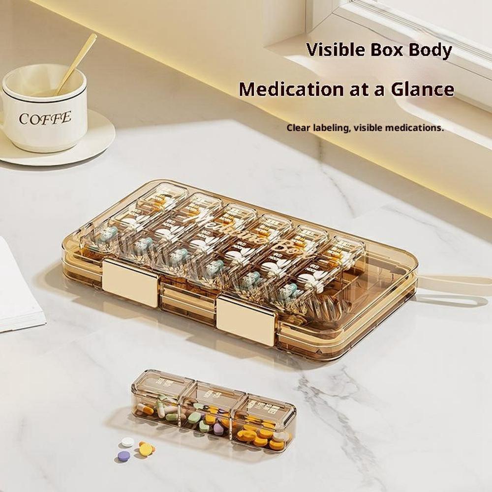 Pill Organizer 7 Day Weekly Medicine Box Portable Pill Container with Lid Multi Compartment for Travel/Home