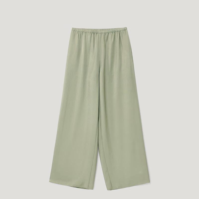 OVVOVV Women's Satin Acetate Wide-Leg Casual Pants