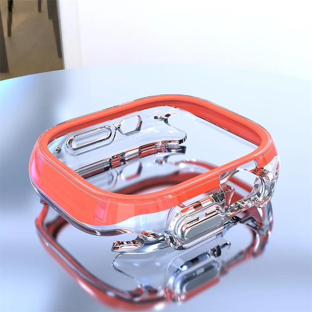 

Захисний захисний чохол для Apple Watch Case Ultra 2 49 мм 41 мм 45 мм 44 мм Бампер Рамка Кришка iWatch Series 9 8 7 6 5 4 SE Чохли Аксесуари 45mm помаранчевий