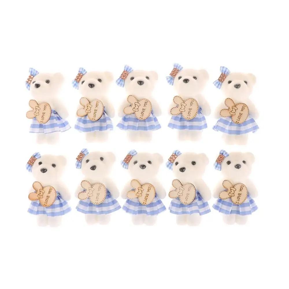 10pcs/bag Kawaii Soft Stuffed Bear Plush Foam Toys 10cm Cartoon Bouquet Doll Mini Bear Doll Toy Small Gift