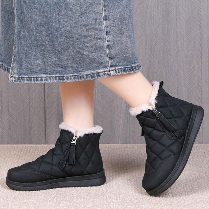 Snow Boots 2025 Winter New Fleece Thickened Women's Cotton Shoes Warm and Non-slip Cotton Boots