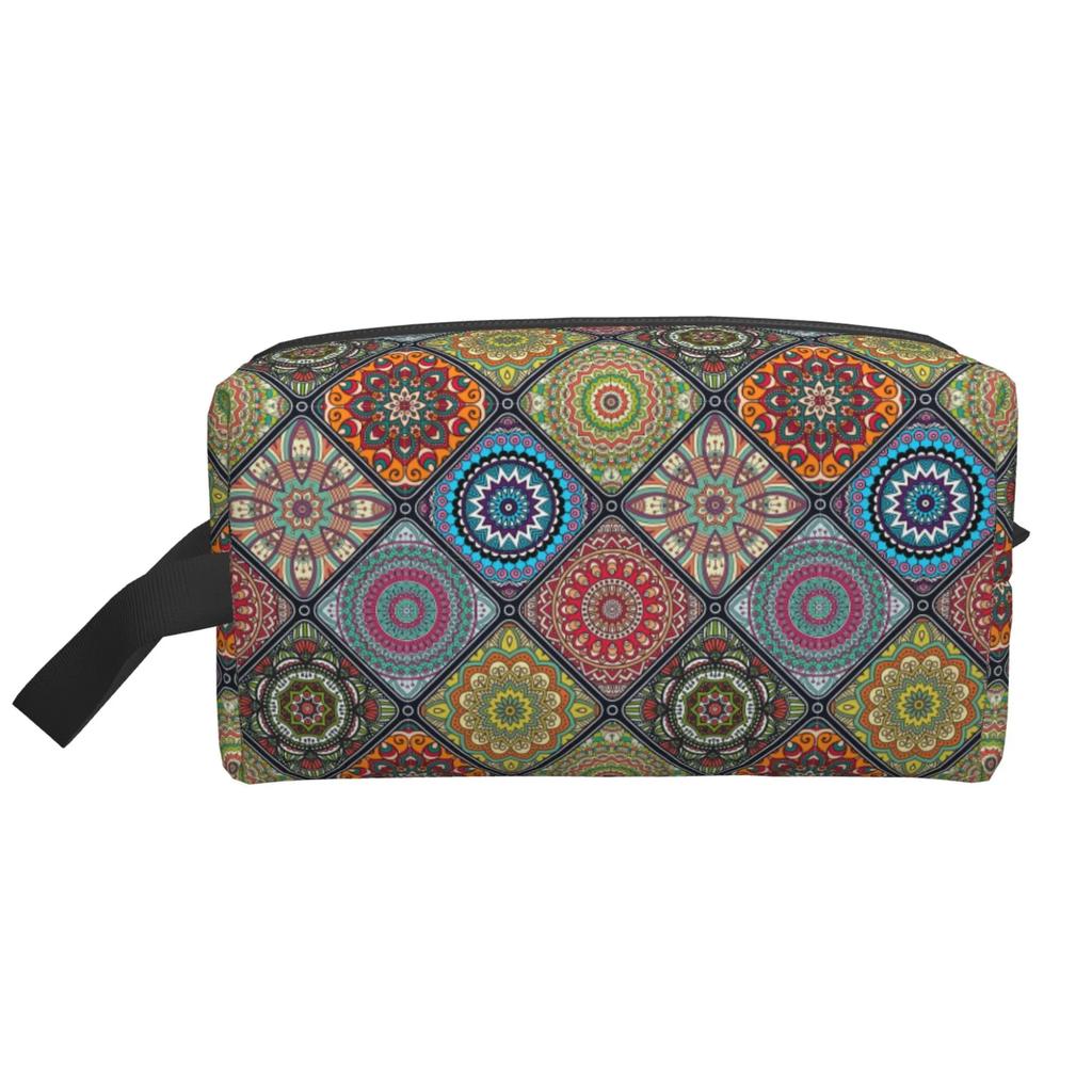 Bohemian Etniczny Tradycyjny Wzór Torby do Przechowywania Przenośna Duża Pojemność Podróżna Kosmetyczka Torba na Makijaż Idealna do Codziennego Użytku