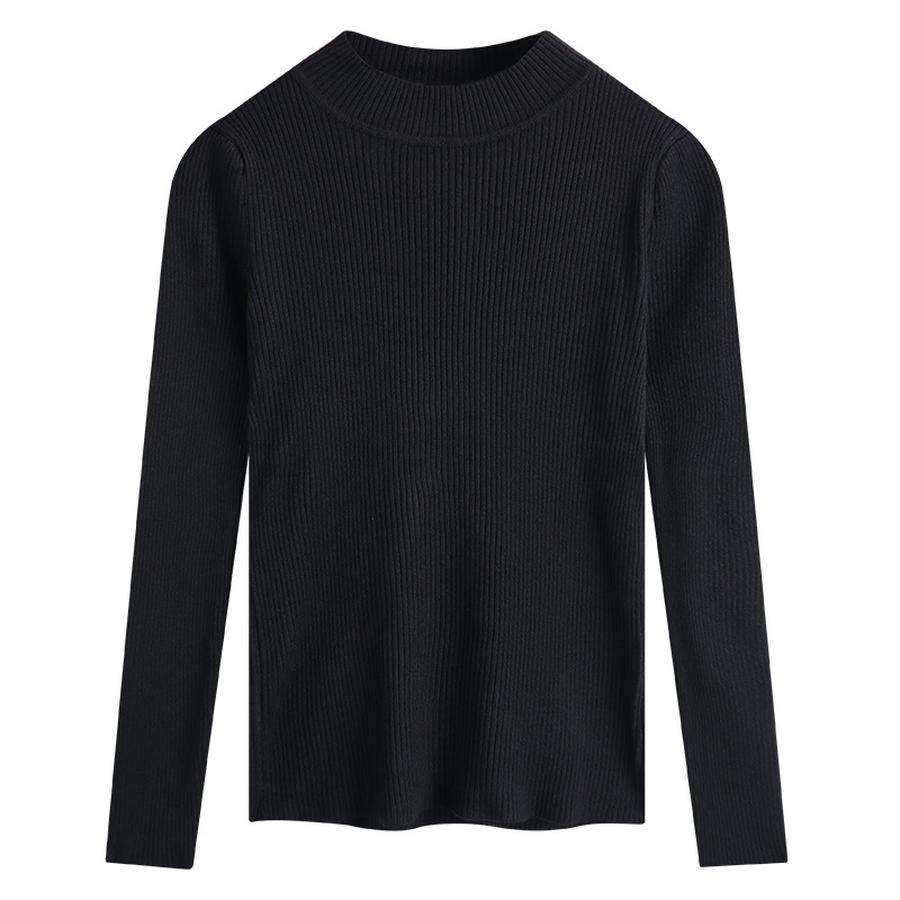 Half Sleeve Knit Sweater Women's Pullover Autumn New Inner Wear Base Layer Candy Top Women