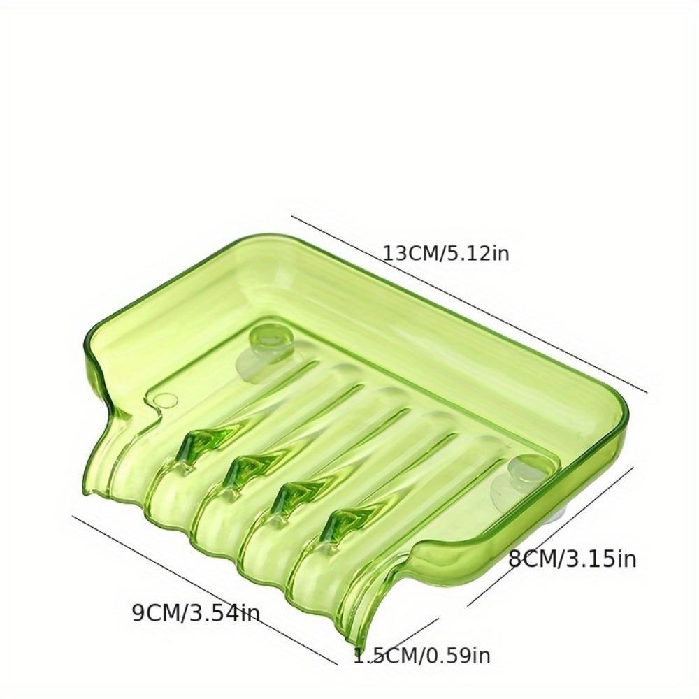 1pc Waterfall Drain Soap Box, Suction Cup Design Soap Dish, Creative Solid Color Soap Holder For Home And Bathroom, Soap Tray, Bathroom Accessories